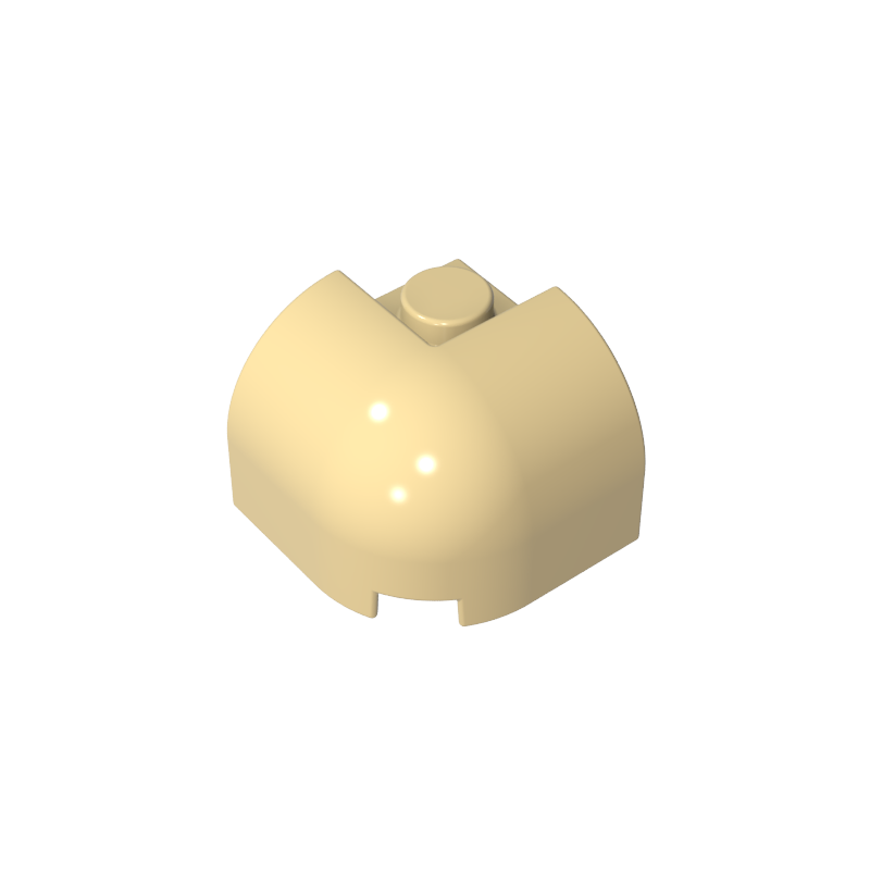 67810 | Slope, Curved 2 x 2 x 1 1/3 Corner Round with Recessed Stud