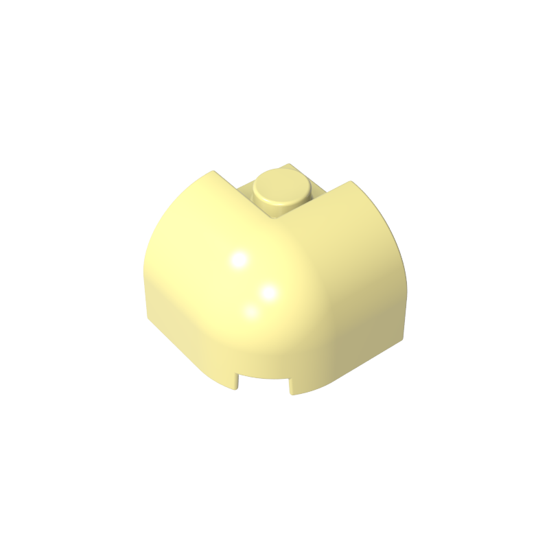 67810 | Slope, Curved 2 x 2 x 1 1/3 Corner Round with Recessed Stud