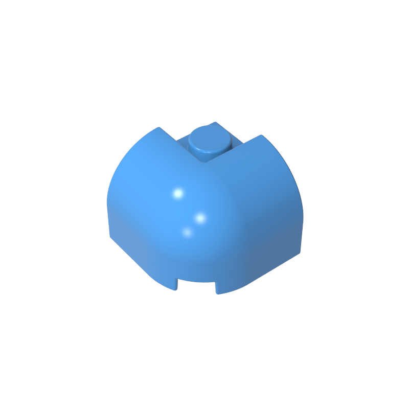 67810 | Slope, Curved 2 x 2 x 1 1/3 Corner Round with Recessed Stud