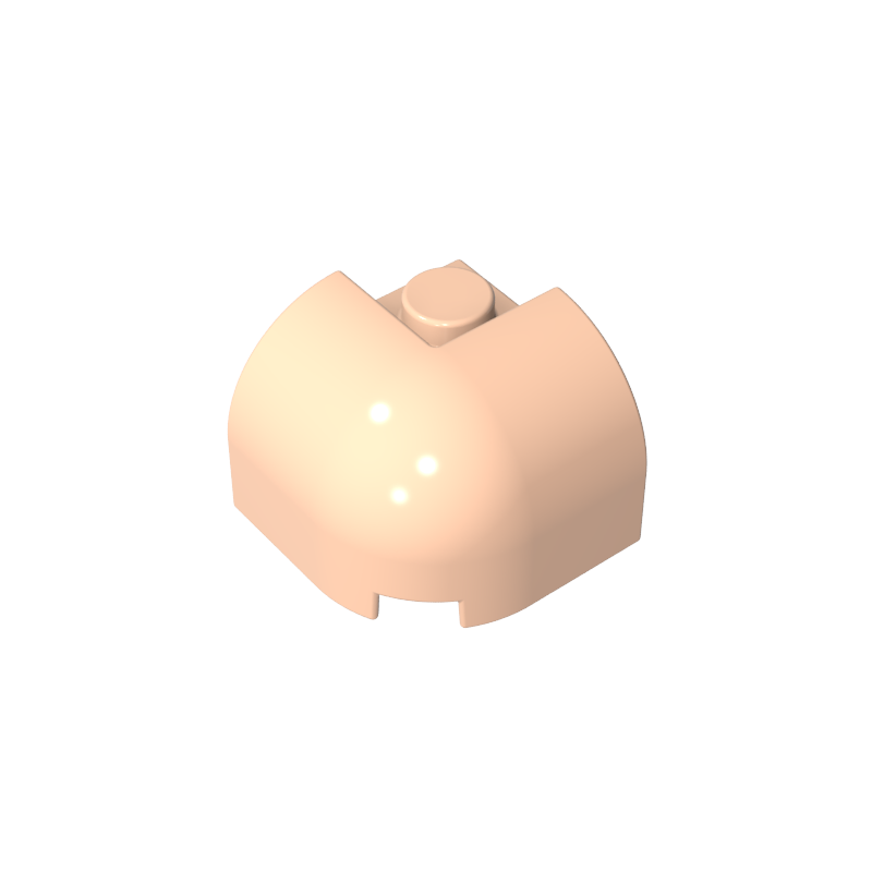 67810 | Slope, Curved 2 x 2 x 1 1/3 Corner Round with Recessed Stud