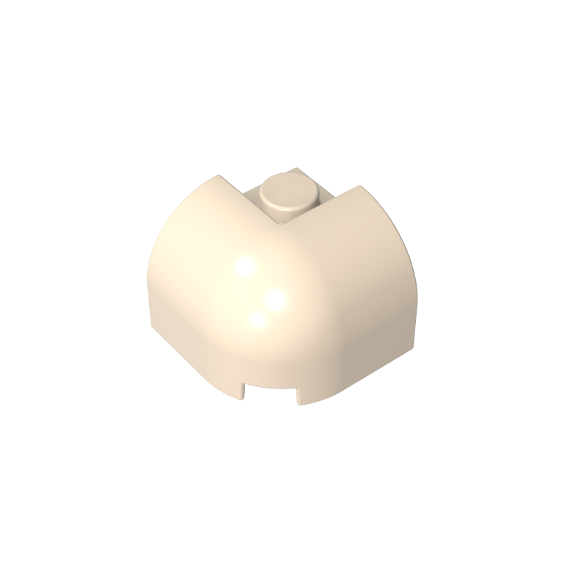 67810 | Slope, Curved 2 x 2 x 1 1/3 Corner Round with Recessed Stud