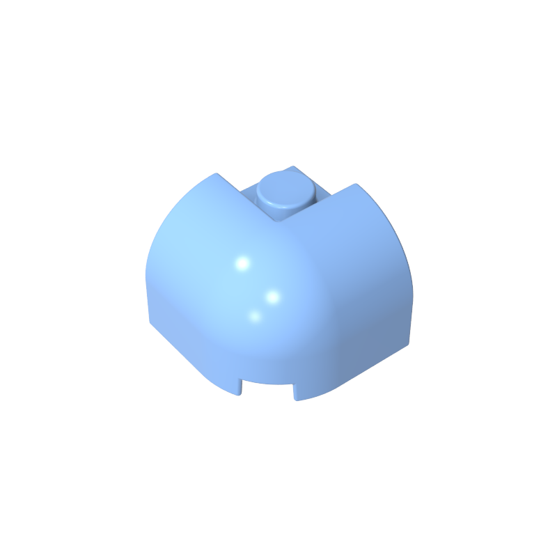 67810 | Slope, Curved 2 x 2 x 1 1/3 Corner Round with Recessed Stud