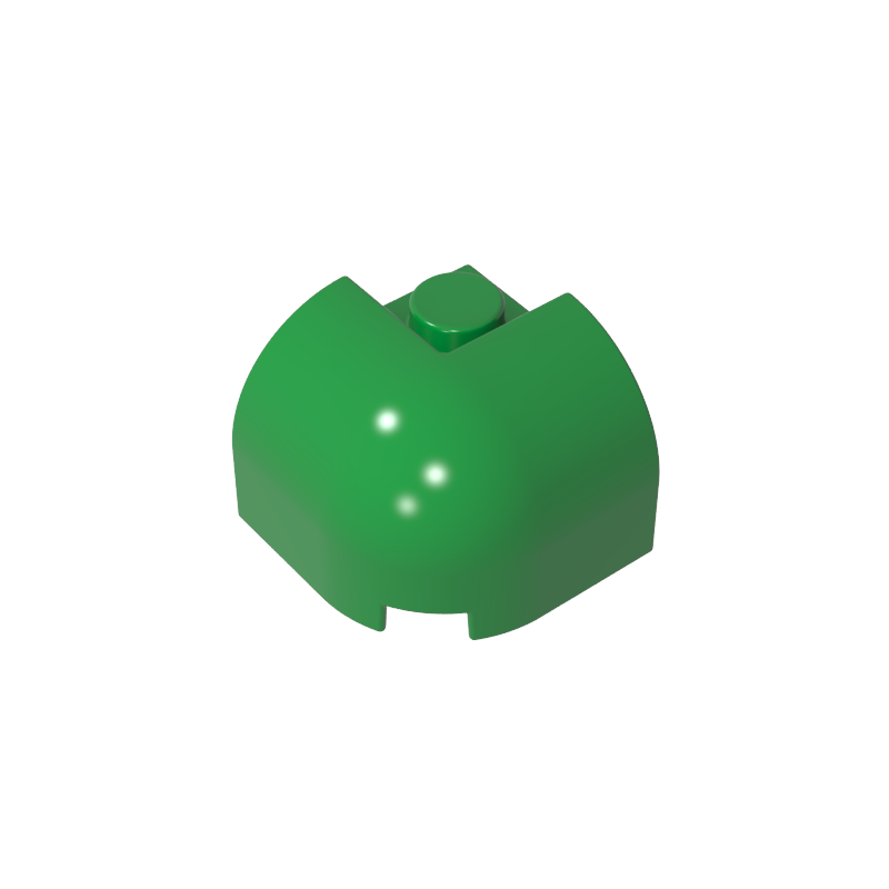 67810 | Slope, Curved 2 x 2 x 1 1/3 Corner Round with Recessed Stud