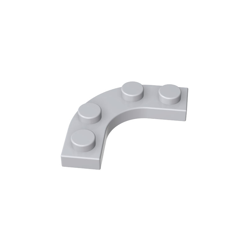 68568 | Plate, Round Corner 3 x 3 with 2 x 2 Curved Cutout