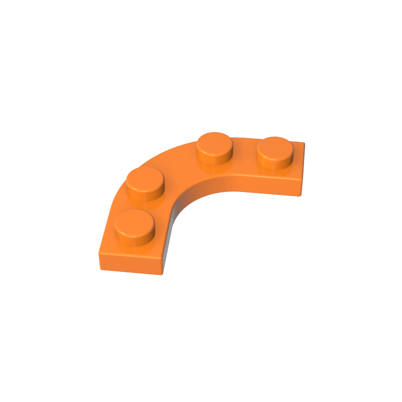 68568 | Plate, Round Corner 3 x 3 with 2 x 2 Curved Cutout