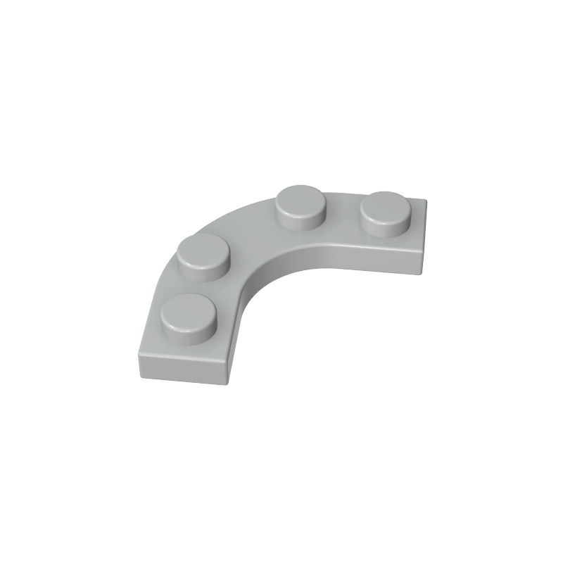 68568 | Plate, Round Corner 3 x 3 with 2 x 2 Curved Cutout