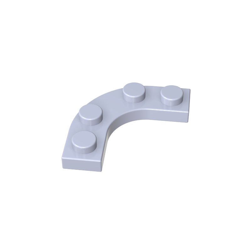 68568 | Plate, Round Corner 3 x 3 with 2 x 2 Curved Cutout