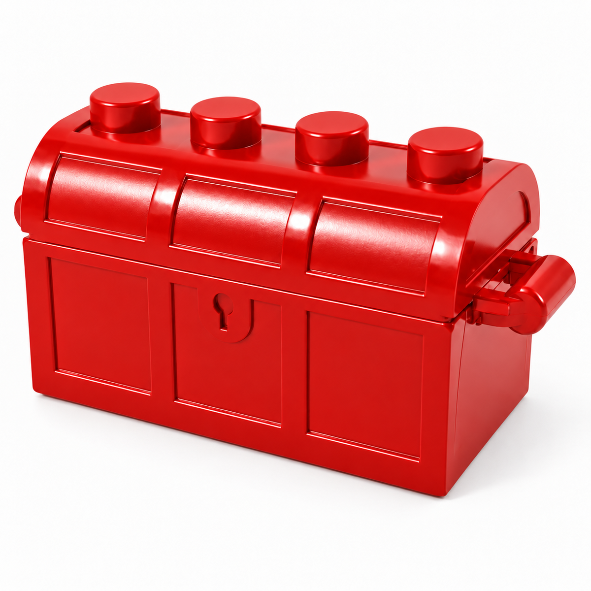4739a | Container, Treasure Chest with Slots in Back and (Same Color) Thick Hinge Curved Lid