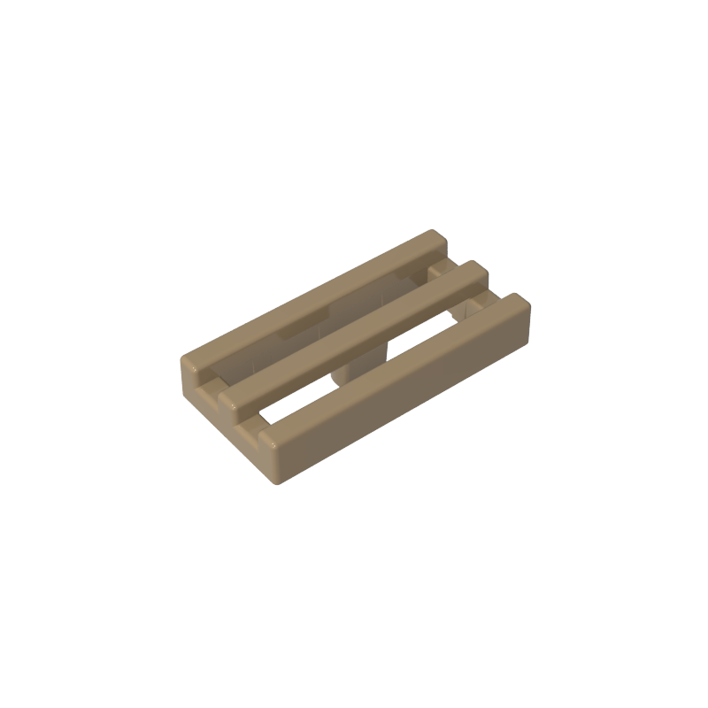 2412b | Tile, Modified 1 x 2 Grille without Bottom Groove / Lip