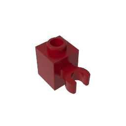 60475b | Brick, Modified 1 x 1 with Open O Clip (Vertical Grip) - Hollow Stud