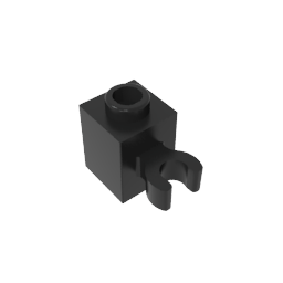 60475b | Brick, Modified 1 x 1 with Open O Clip (Vertical Grip) - Hollow Stud