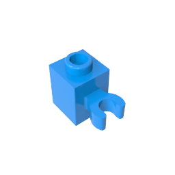 60475b | Brick, Modified 1 x 1 with Open O Clip (Vertical Grip) - Hollow Stud