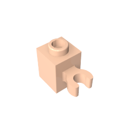 60475b | Brick, Modified 1 x 1 with Open O Clip (Vertical Grip) - Hollow Stud