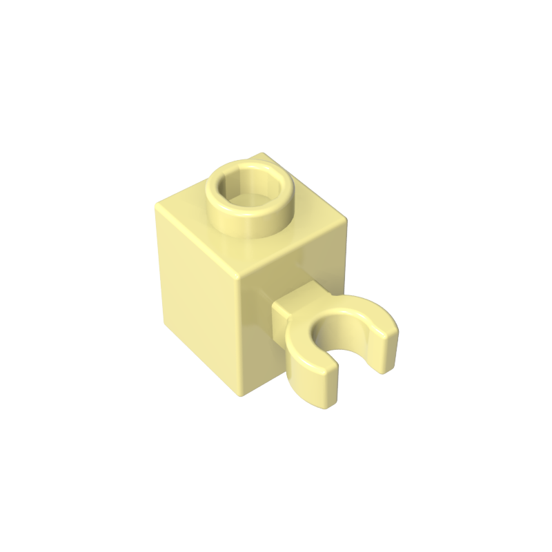 60475b | Brick, Modified 1 x 1 with Open O Clip (Vertical Grip) - Hollow Stud