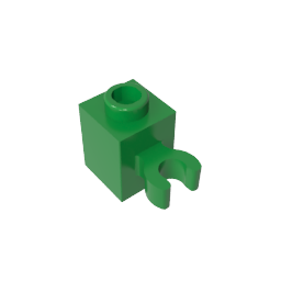 60475b | Brick, Modified 1 x 1 with Open O Clip (Vertical Grip) - Hollow Stud