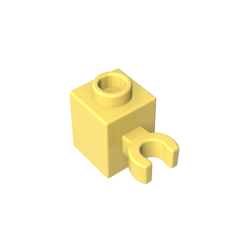 60475b | Brick, Modified 1 x 1 with Open O Clip (Vertical Grip) - Hollow Stud