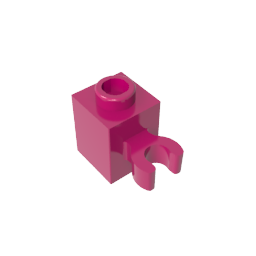 60475b | Brick, Modified 1 x 1 with Open O Clip (Vertical Grip) - Hollow Stud