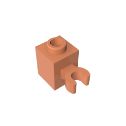 60475b | Brick, Modified 1 x 1 with Open O Clip (Vertical Grip) - Hollow Stud
