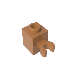 60475b | Brick, Modified 1 x 1 with Open O Clip (Vertical Grip) - Hollow Stud