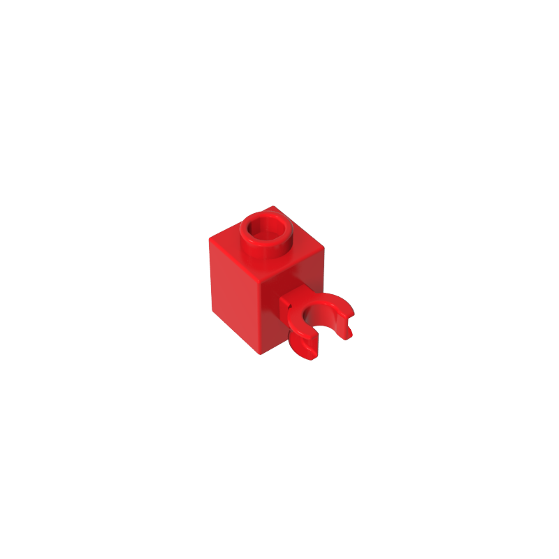 60475b | Brick, Modified 1 x 1 with Open O Clip (Vertical Grip) - Hollow Stud