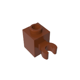 60475b | Brick, Modified 1 x 1 with Open O Clip (Vertical Grip) - Hollow Stud