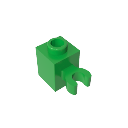 60475b | Brick, Modified 1 x 1 with Open O Clip (Vertical Grip) - Hollow Stud