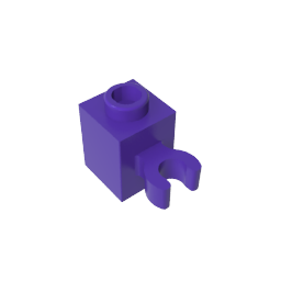 60475b | Brick, Modified 1 x 1 with Open O Clip (Vertical Grip) - Hollow Stud