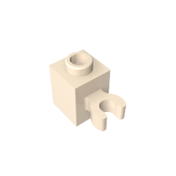 60475b | Brick, Modified 1 x 1 with Open O Clip (Vertical Grip) - Hollow Stud
