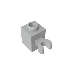 60475b | Brick, Modified 1 x 1 with Open O Clip (Vertical Grip) - Hollow Stud