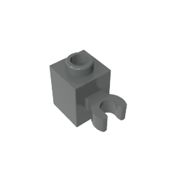 60475b | Brick, Modified 1 x 1 with Open O Clip (Vertical Grip) - Hollow Stud