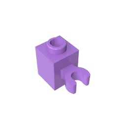 60475b | Brick, Modified 1 x 1 with Open O Clip (Vertical Grip) - Hollow Stud