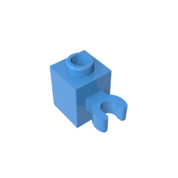60475b | Brick, Modified 1 x 1 with Open O Clip (Vertical Grip) - Hollow Stud