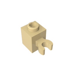 60475b | Brick, Modified 1 x 1 with Open O Clip (Vertical Grip) - Hollow Stud