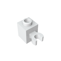 60475b | Brick, Modified 1 x 1 with Open O Clip (Vertical Grip) - Hollow Stud