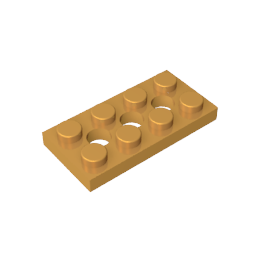 3709b | Technical Plate 2 x 4 with 3 Holes
