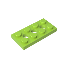 3709b | Technical Plate 2 x 4 with 3 Holes