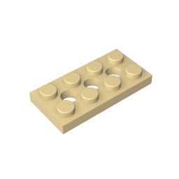 3709b | Technical Plate 2 x 4 with 3 Holes