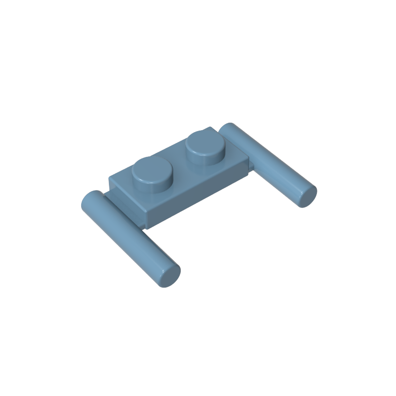 3839b | Plate, Modified 1 x 2 with Bar Handles - Round Ends, Mid Attachment