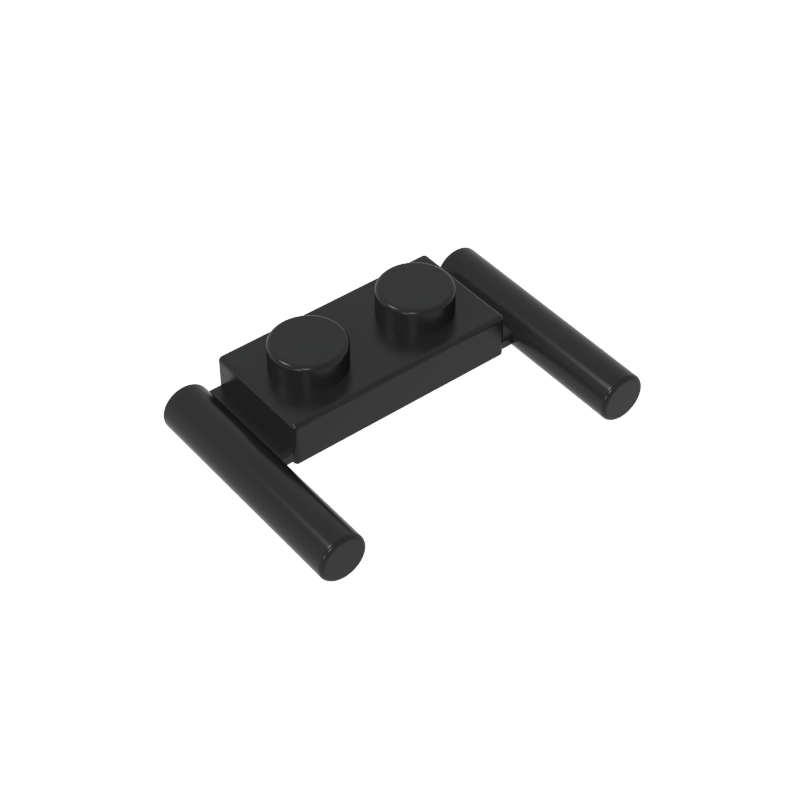 3839b | Plate, Modified 1 x 2 with Bar Handles - Round Ends, Mid Attachment