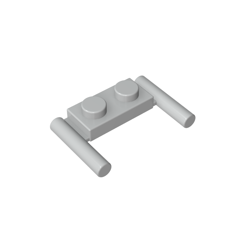 3839b | Plate, Modified 1 x 2 with Bar Handles - Round Ends, Mid Attachment