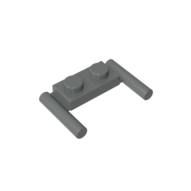 3839b | Plate, Modified 1 x 2 with Bar Handles - Round Ends, Mid Attachment