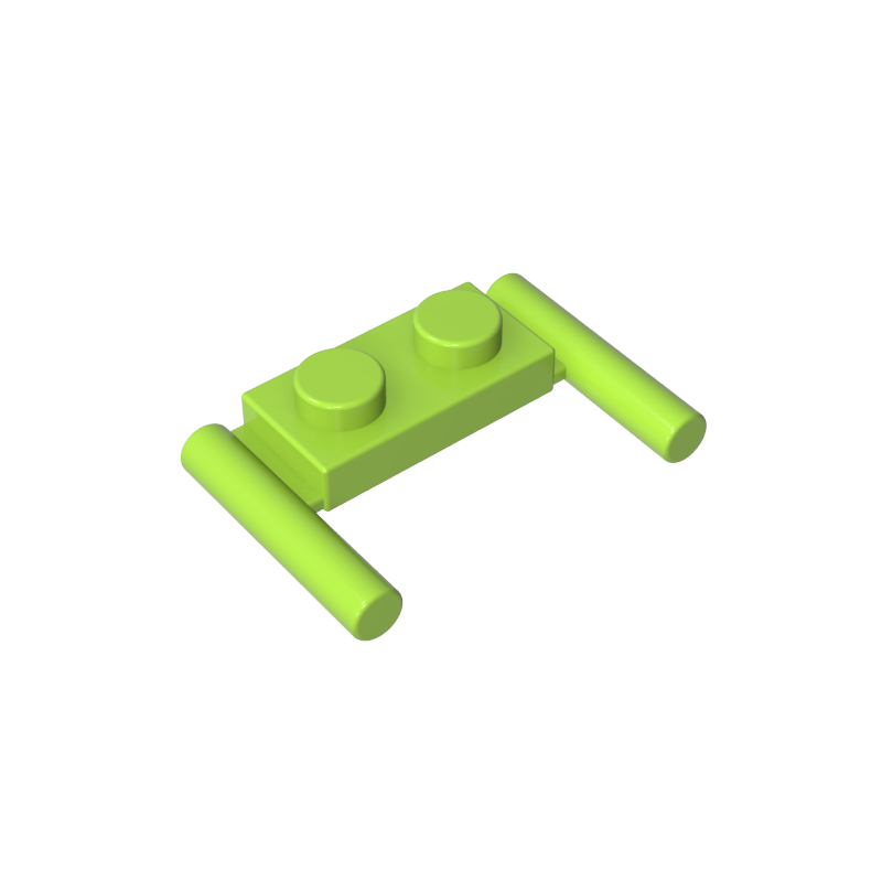 3839b | Plate, Modified 1 x 2 with Bar Handles - Round Ends, Mid Attachment