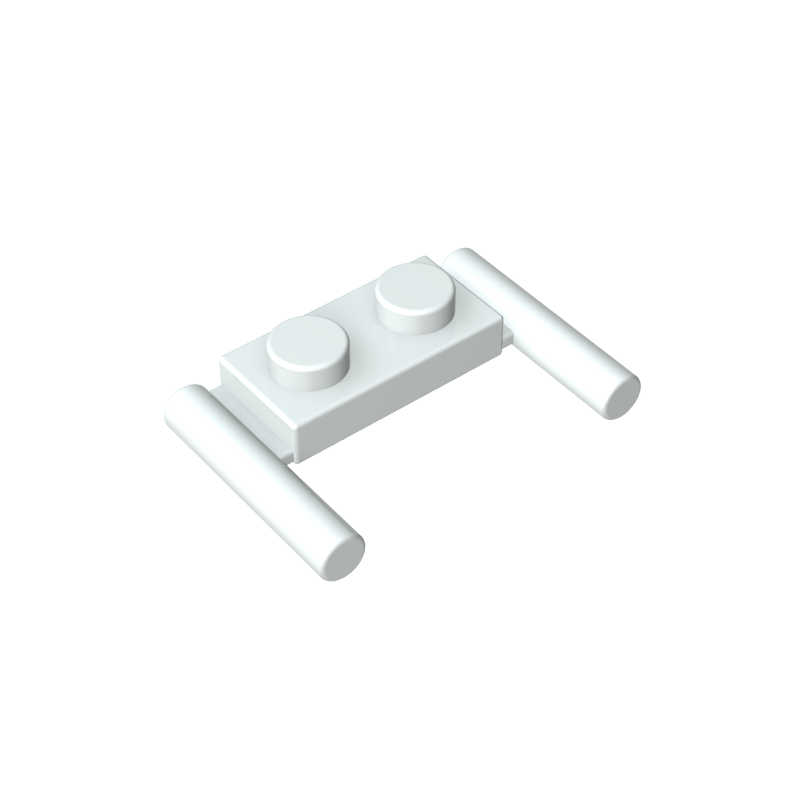3839b | Plate, Modified 1 x 2 with Bar Handles - Round Ends, Mid Attachment