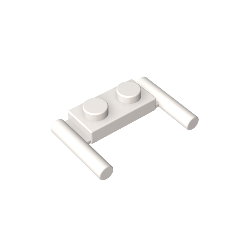 3839b | Plate, Modified 1 x 2 with Bar Handles - Round Ends, Mid Attachment