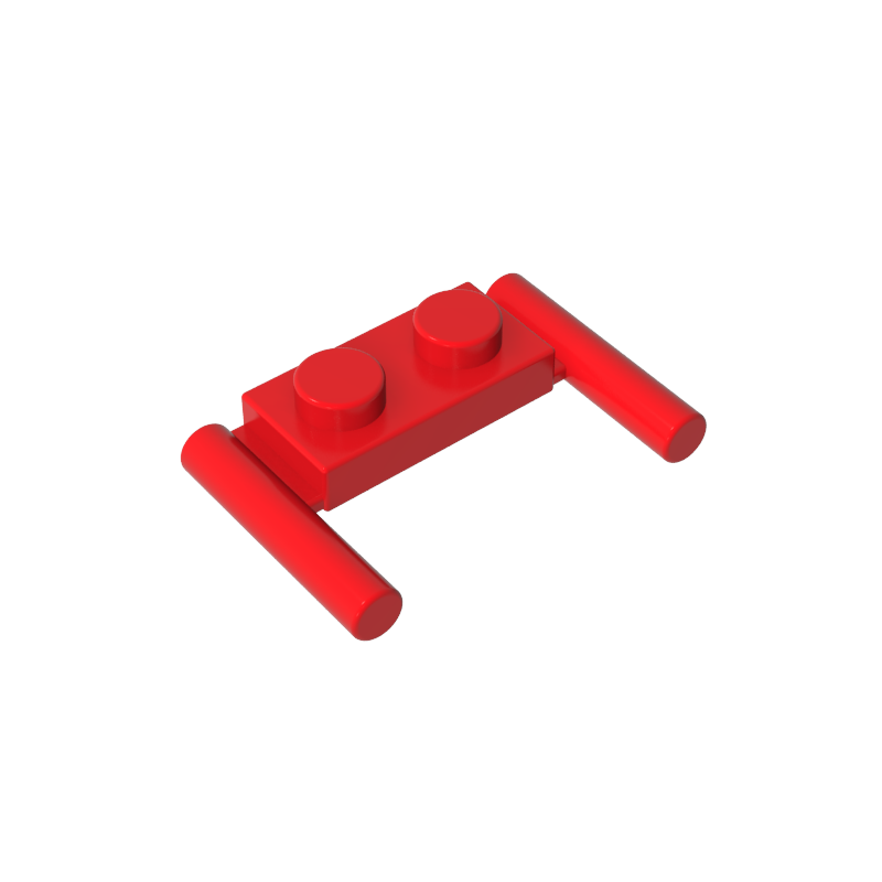 3839b | Plate, Modified 1 x 2 with Bar Handles - Round Ends, Mid Attachment
