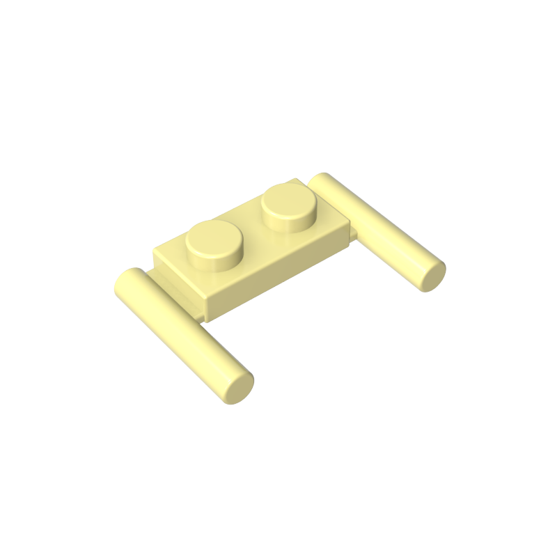 3839b | Plate, Modified 1 x 2 with Bar Handles - Round Ends, Mid Attachment