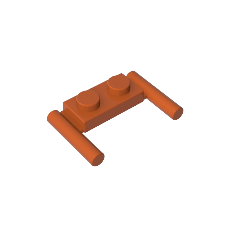 3839b | Plate, Modified 1 x 2 with Bar Handles - Round Ends, Mid Attachment