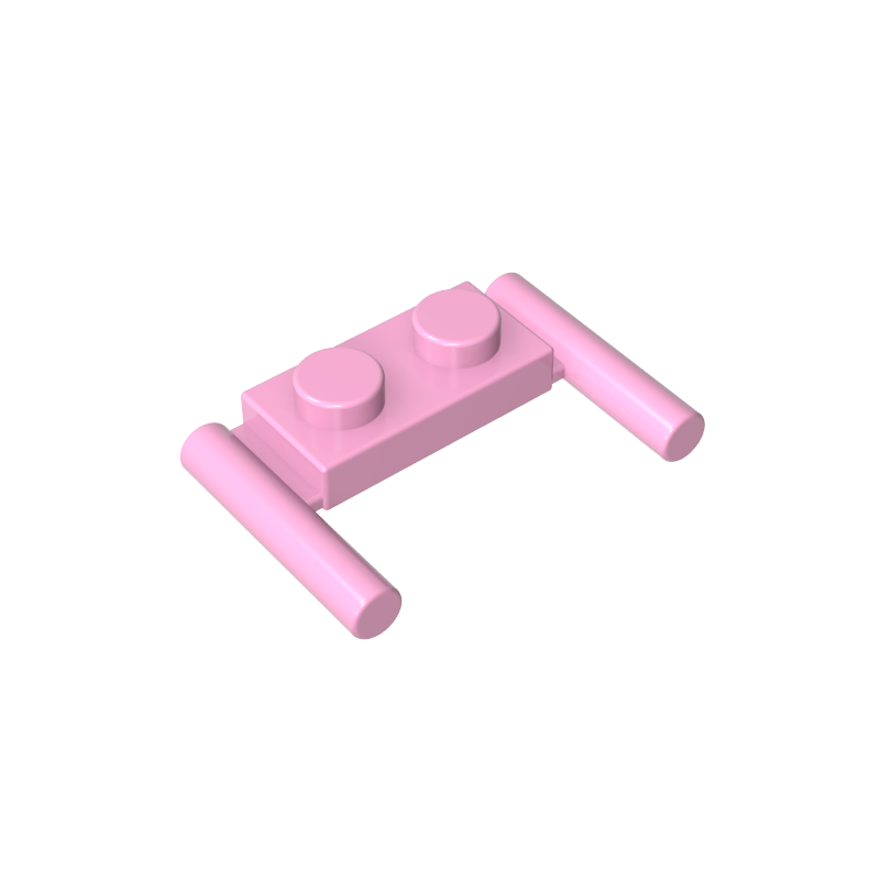 3839b | Plate, Modified 1 x 2 with Bar Handles - Round Ends, Mid Attachment