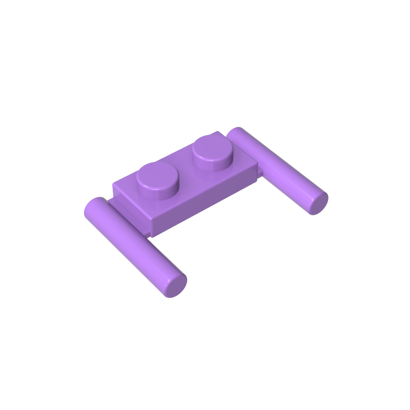 3839b | Plate, Modified 1 x 2 with Bar Handles - Round Ends, Mid Attachment