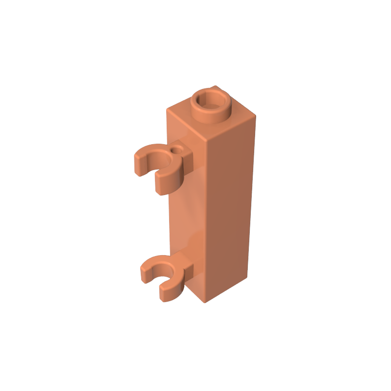 60583b | Brick, Modified 1 x 1 x 3 with 2 Clips (Vertical Grip) - Hollow Stud